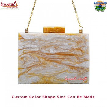 Flowing Sand Resin Clutch Purse Handmade Hand Bag