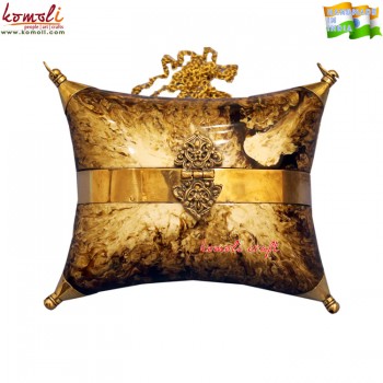 Golden Pillow Handmade Vintage Design Resin Clutch