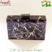 Purple Smoke Marble Design Resin Acrylic Box Clutch