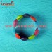 Faceted Diamond Cut Multi Colored Oval Resin Stretch Bracelet