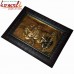 Dancing Pose of Ganesha On Copper Sheet - Copper Repousse