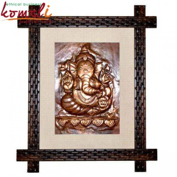 Gajanana Ganesha Portrayed On Copper Sheet