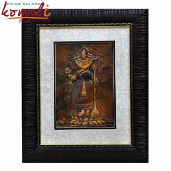 Saraswati Veenavadini on Copper Sheet Metal Repousse