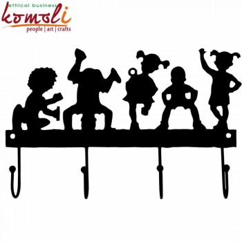 Cool Kids Playing - Iron Sheet Key Hanger - Customized Designs and Painting