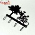 Kids and Bicycle - Iron Sheet Etched Key Hanger Wall Hook Coat Hanger