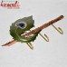 Peacock Feather Iron Sheet Hand Painted Key Coat Hanger Shelf