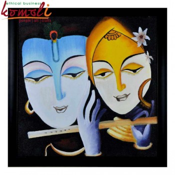 Modern Radha Krishna On Canvas - Wall Accent Painting