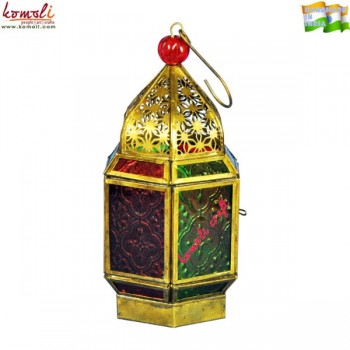 Craze of 16th Century - Covered Lantern with Multicolor Glass - Home Decor - Custom Design