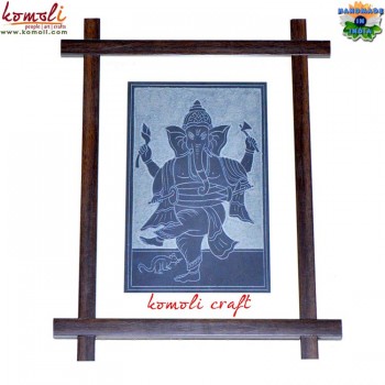 Vivid Vinayaka (Ganesha) - Hand Carved Slate Stone Art