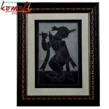 Lord Krishna - Slate Art Wall Accent Mural Decoration