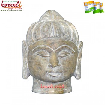 Mahaveer Head - Hand Craved Soapstone Sculpture Home Decoration Monastic Statue
