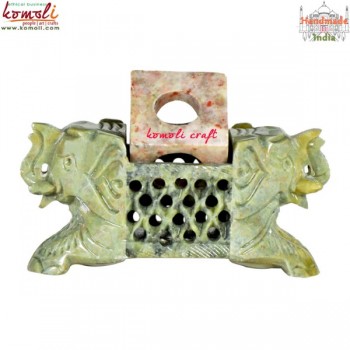Elephant Candle Stand - 6 in 1 - Stone Carving