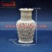 Floral Jaali Design of Carved Flower Pot - Soapstone Carving - 6 Inch Size