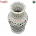 Floral Jaali Design of Carved Flower Pot - Soapstone Carving - 6 Inch Size