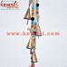 Conical Rustic Tiny Cowbell String with Colorful Glass Beads Wind Chime
