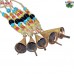 Conical Rustic Tiny Cowbell String with Colorful Glass Beads Wind Chime