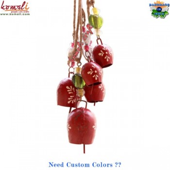 Grappe-de-petite Cloche - Small Grape Bells - Set of 5 Tiny Cow Bells - Garden Home Decor Garland String