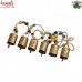 Tiny Cow Bell String With Colorful Glass Beads - Single Organic Rope String with 6 Cowbells