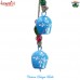 Home & Garden Decoration Wind Bell String of Turquois Blue Round Iron Tin Hand Painted Cow Bells