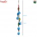 Home & Garden Decoration Wind Bell String of Turquois Blue Round Iron Tin Hand Painted Cow Bells