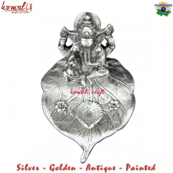 Deepak Ganesha on Leaf - Custom Color - A Perfect Wedding Favor
