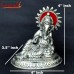 Resting Shiny Silver Ganesha Small White Metal Handicraft For Gifting