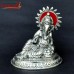 Resting Shiny Silver Ganesha Small White Metal Handicraft For Gifting