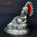 Resting Shiny Silver Ganesha Small White Metal Handicraft For Gifting