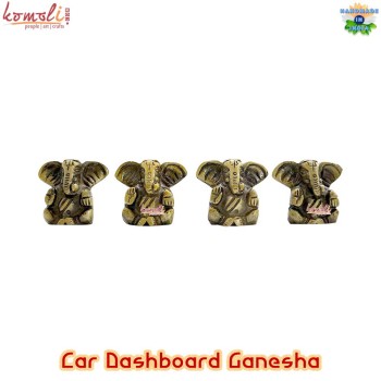 White Metal Miniature Ganesha Statue, Car Dashboard Ganesha, Ganesha Gifts