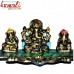 Vivid Musical Ganesha's on Banana Leaf - Depiction of Ganesha with Various Musical Instruments