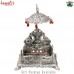 Religious Singhasan - Elephant Motif - For Your Adorable God White Metal Craft