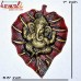 Lambodar Ganesha on Carmine Leaf - 7 inch Wedding Return Gifts India