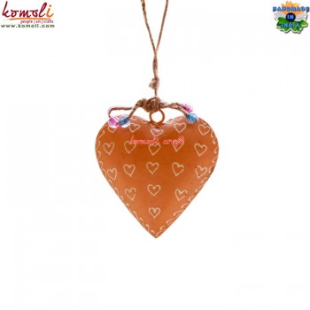 Yellow Puffy Heart - Outdoor Decorative Hanging Heart Made of Iron Sheet - Customized Painting