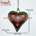 Hand Painted Red Puffy Heart Garden Decoration Recycled Iron Metal Craft