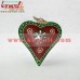 Hand Painted Red Puffy Heart Garden Decoration Recycled Iron Metal Craft