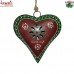 Hand Painted Red Puffy Heart Garden Decoration Recycled Iron Metal Craft