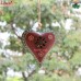 Hand Painted Red Puffy Heart Garden Decoration Recycled Iron Metal Craft