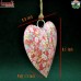 Pink Floral Heart Hanging Iron Sheet - Silk Screen Printing - Home Garden Lawn Decoration Puffy Heart