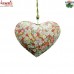 Pink Floral Heart Hanging Iron Sheet - Silk Screen Printing - Home Garden Lawn Decoration Puffy Heart