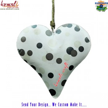 The Real Polka - Iron Sheet Puffy Heart Hanging - Customized Sizes and Many Designs