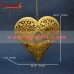 Etched Golden Glittering Iron Sheet Puffy Heart Hanging - Custom Design Size