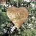 Etched Golden Glittering Iron Sheet Puffy Heart Hanging - Custom Design Size