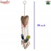 Rustic Puffy Golden Tin Iron Heart Windchime With Bells & Beads For Garden Deck Outdoor Decoration Ornament
