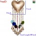 Rustic Puffy Golden Tin Iron Heart Windchime With Bells & Beads For Garden Deck Outdoor Decoration Ornament