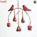 Antique Reproduction Wind Chime - Wrought Iron Hanging Birds and Birds House
