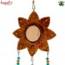 Small Rustic Golden Flower Shape Patio Deck Ornament with Mirror and Rustic Bells