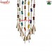 Beautiful Golden Rustic Puffy Heart Wind Chime Home Decoration with Hanging Rustic Bells