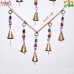 Golden Wrought Iron Hanging Heart Wind Chime with Colorful Beads