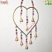 Golden Wrought Iron Hanging Heart Wind Chime with Colorful Beads