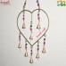 Golden Wrought Iron Hanging Heart Wind Chime with Colorful Beads